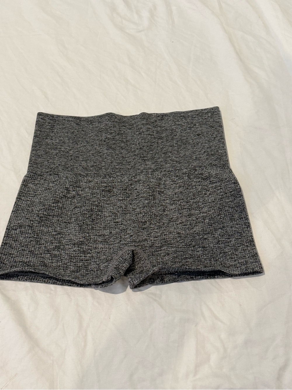 Colsie High-Waist Ribbed Shorts - Charcoal
